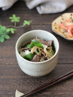 牛肉とれんこんの混ぜごはん-レシピのメイン写真