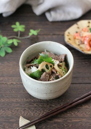 牛肉とれんこんの混ぜごはん-レシピのメイン写真