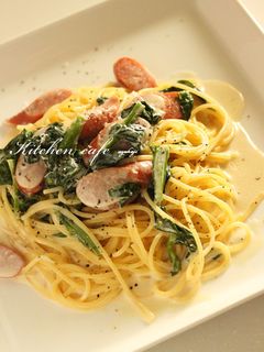 ウインナーとほうれん草のクリームパスタ-レシピのメイン写真