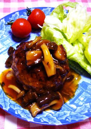 子供も大好き！チーズキノコハンバーグ♪-レシピのメイン写真