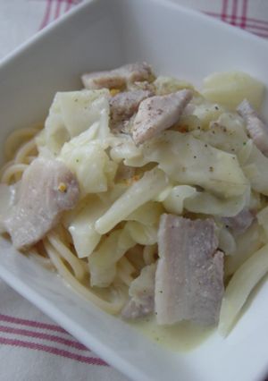 キャベツと豚バラの豆乳クリームパスタ-レシピのメイン写真
