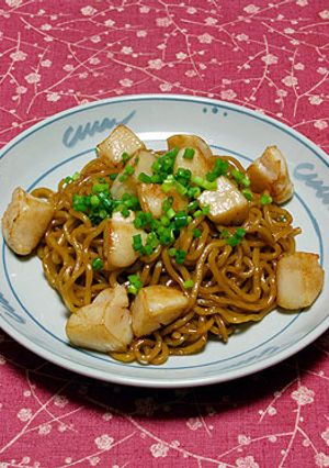ホタテのめんつゆバター焼きそば-レシピのメイン写真