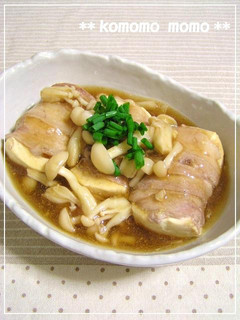 ♡とろ~りきのこあんが美味♡肉巻き豆腐-レシピのメイン写真