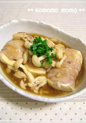 ♡とろ～りきのこあんが美味♡肉巻き豆腐-レシピのメイン写真