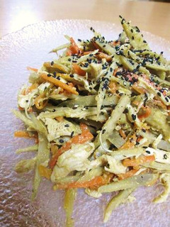 しっとりササミとごぼうのごま味噌きんぴら-レシピのメイン写真