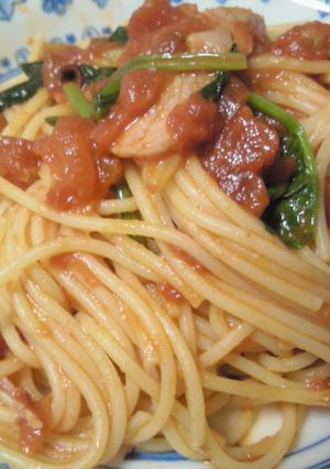 ベーコンとほうれん草のトマトソースパスタ-レシピのメイン写真