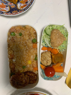 全てレンジ簡単洋風ガーリック味噌炒飯弁当-レシピのメイン写真