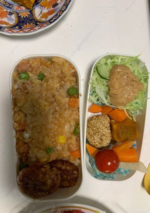 全てレンジ簡単洋風ガーリック味噌炒飯弁当-レシピのメイン写真