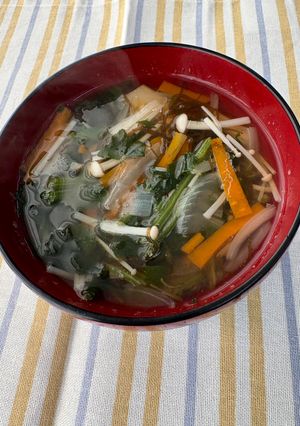ほうれん草ともずく酢のスープ-レシピのメイン写真