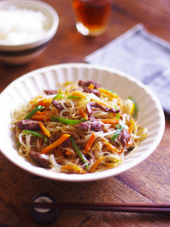 電子レンジdeラム肉のチャプチェ-レシピのメイン写真