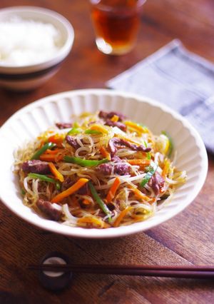 電子レンジdeラム肉のチャプチェ-レシピのメイン写真