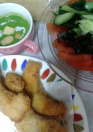 ★ﾁｰｽﾞ＆ﾆﾝﾆｸ★ｶﾘｶﾘ鮭フライ★-レシピのメイン写真