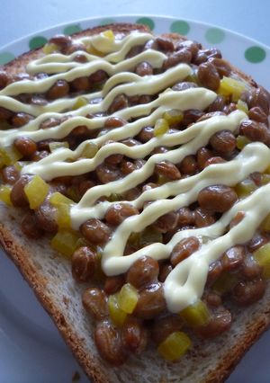 納豆たくあんマヨトースト-レシピのメイン写真