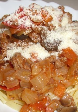 ゴロゴロ野菜♪のミートスパ-レシピのメイン写真