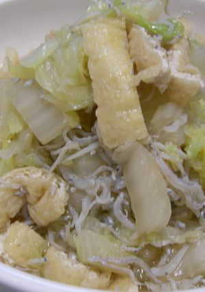白菜と油揚げとじゃこの煮びたし-レシピのメイン写真
