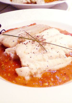 白身魚のフレッシュトマトソース添え-レシピのメイン写真
