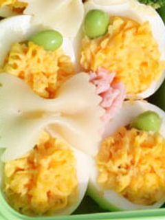 簡単!ゆで卵でお花お弁当おかず-レシピのメイン写真