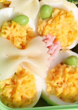 簡単！ゆで卵でお花お弁当おかず-レシピのメイン写真