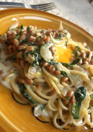 納豆のカルボナーラ-レシピのメイン写真