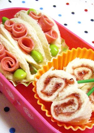 お弁当に✿お花のサンドイッチ✿２種-レシピのメイン写真