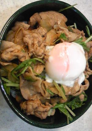 豚丼★★★on温泉卵-レシピのメイン写真