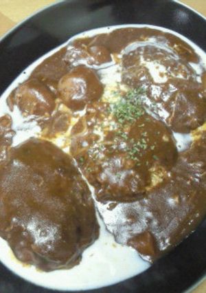 旦那さん大好き煮込みハヤシハンバーグ☆-レシピのメイン写真