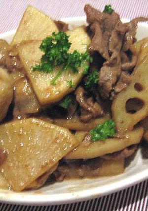 牛肉蓮根里芋大根きんぴら-レシピのメイン写真
