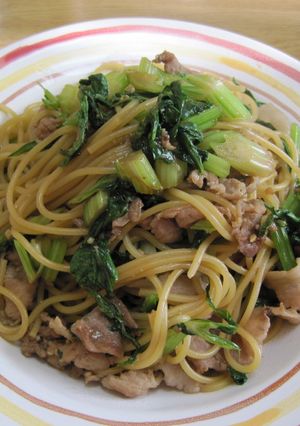 簡単おいしい☆セロリと豚肉の和風パスタ-レシピのメイン写真