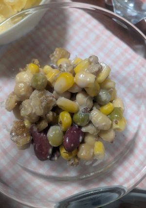 コーンと豆とナッツのマスタードサラダ-レシピのメイン写真