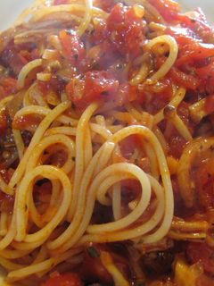 ベーコンときのこのトマトスパゲティ-レシピのメイン写真