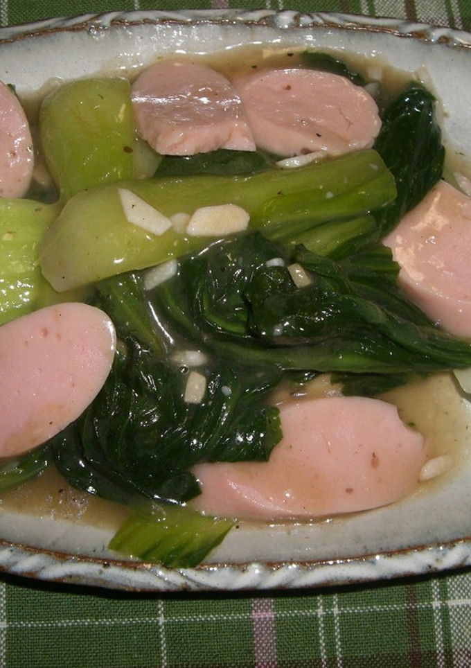青梗菜とソーセージの中華風炒め煮-レシピのメイン写真