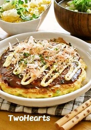 市販のお好み焼き粉で❤ﾌﾜﾌﾜお好み焼き-レシピのメイン写真
