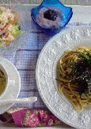 はなびし草の牛肉とアスパラの和風パスタランチ-レシピのメイン写真