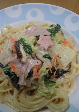 白菜の濃厚クリームパスタ-レシピのメイン写真