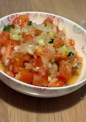 新玉ねぎとトマトのみじん切りサラダ-レシピのメイン写真