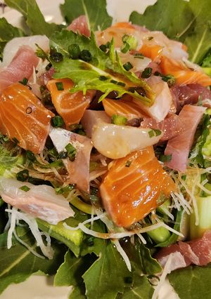 ちんげんルッコラの中華風カルパッチョ-レシピのメイン写真
