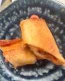 食パンでウィンナーのロール巻き