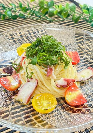 タコとトマトの爽快カッペリーニ！冷製パスタ-レシピのメイン写真