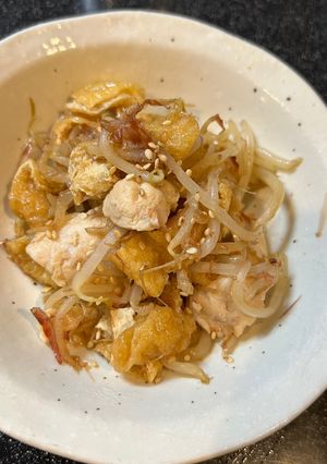 ささみと油揚げともやしの炒め物-レシピのメイン写真
