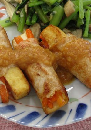 厚揚げの肉巻きみそだれ-レシピのメイン写真