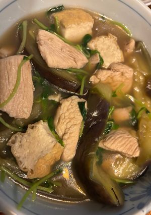 ナス鶏胸肉と厚揚げの柚こしょう煮込み-レシピのメイン写真