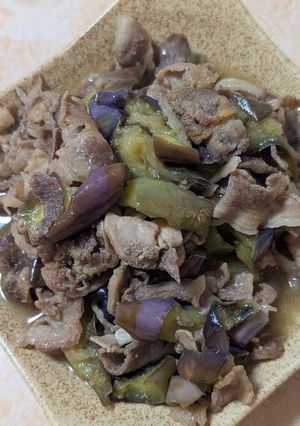 簡単★なすとこま肉の甘辛炒め-レシピのメイン写真