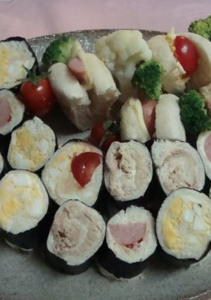 パン海苔巻き＆ＢＢＱ風！-レシピのメイン写真