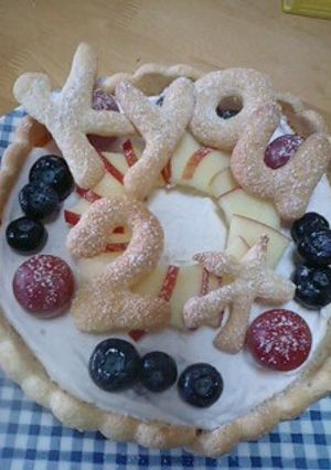 ビスキュイ生地で文字とバースデーケーキ♪-レシピのメイン写真