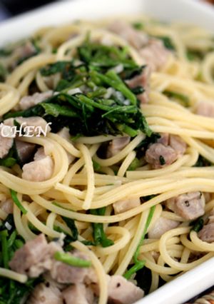 【スピード塩豚とクレソンのパスタ♪】-レシピのメイン写真