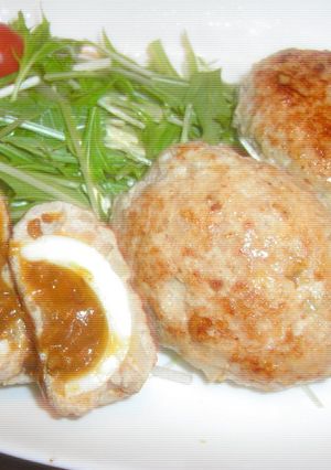 スコッチカレーエッグ♬ハンバーグ-レシピのメイン写真