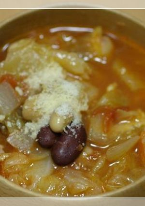 お豆と野菜たっぷり☆簡単ミネストローネ-レシピのメイン写真