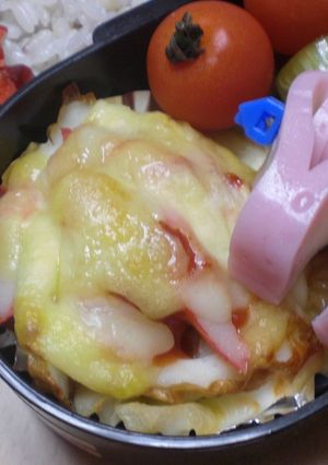 ちくわとカニカマのケチャチーズ焼き-レシピのメイン写真