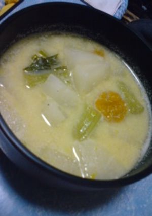 かぶとカボチャの豆乳味噌汁-レシピのメイン写真