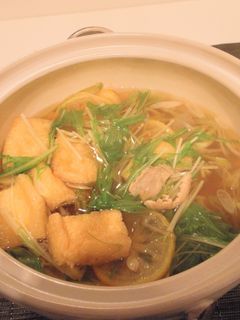 シンプルで大人な☆ゆずと油揚げの鍋-レシピのメイン写真